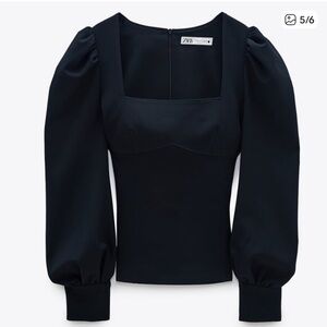 Zara navy blue square neck